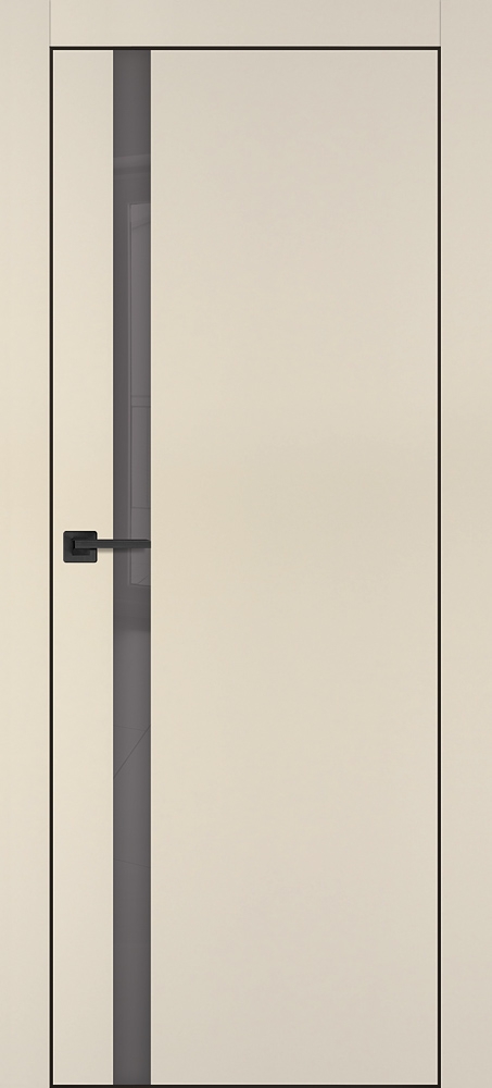 Фото Межкомнатная дверь PX-8  черная кромка с 4-х ст. Бежевый матовый